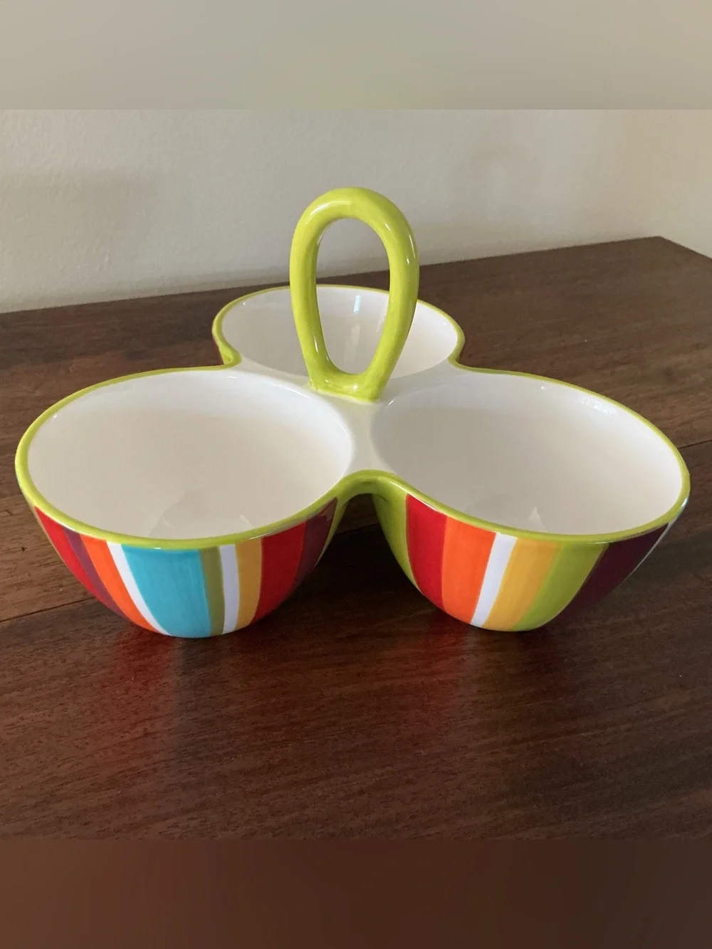 Crate and Barrel Raya Striped 3 - Part Divided Server